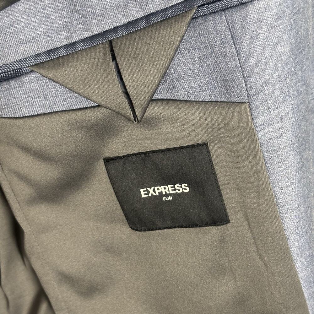 NWT EXPRESS Men’s 38S Blue Sports Jacket Blazer Suit Coat New Wool Blend - Picture 4 of 10